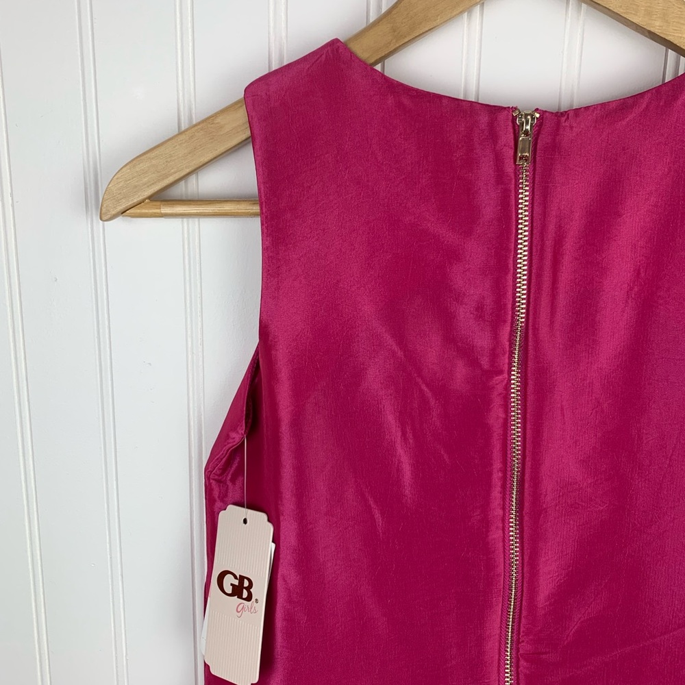 GB girls pink satin taffeta drop-waist dress - Picture 4 of 8